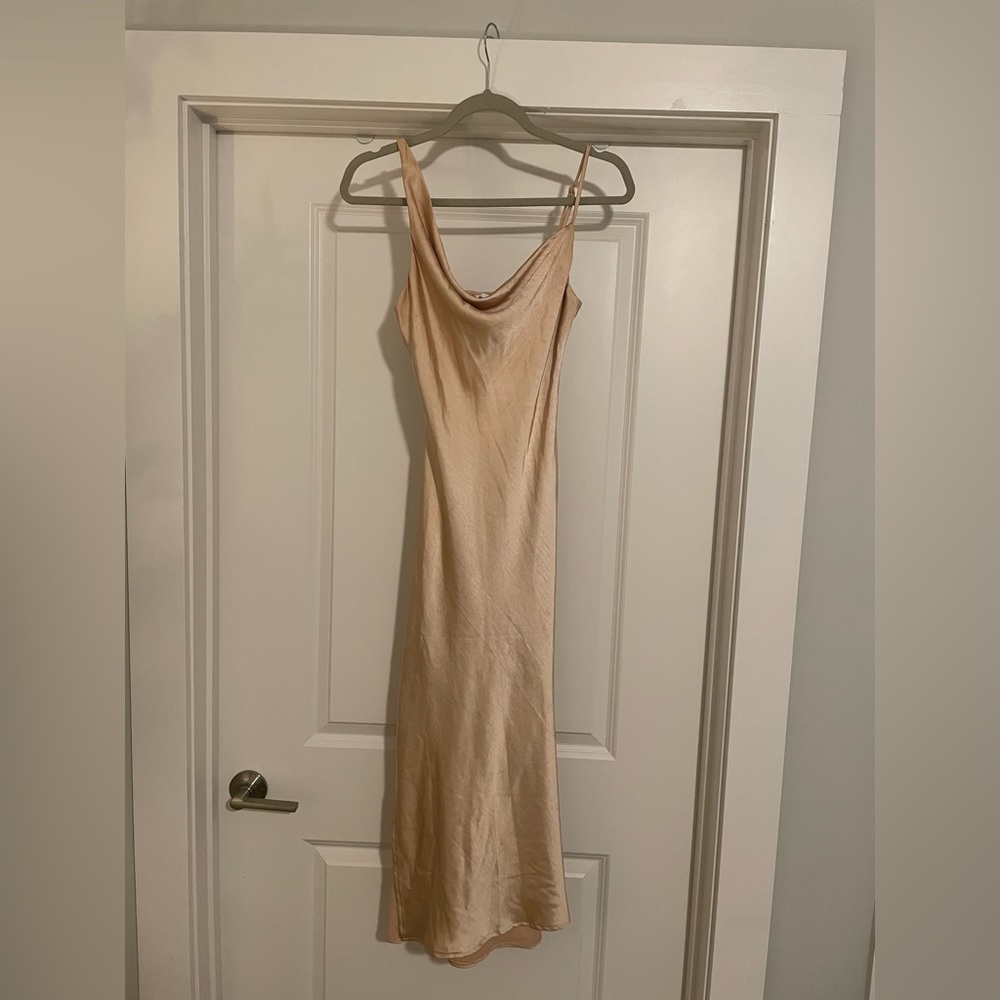 Gold Satin Dress by Princess Polly